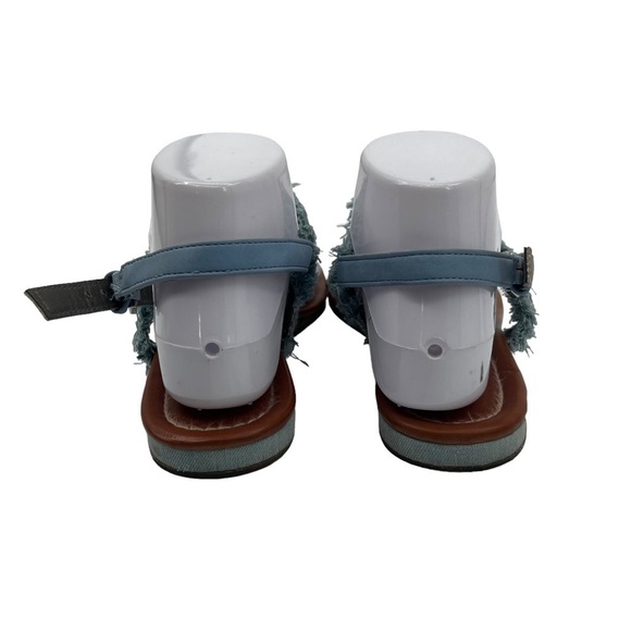 G By Guess Blue Denim T-Strap Wedge Sandals Size 8 Women’s - Picture 9 of 10